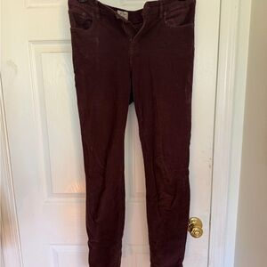 J crew Burgundy Corduroy Skinny Pants